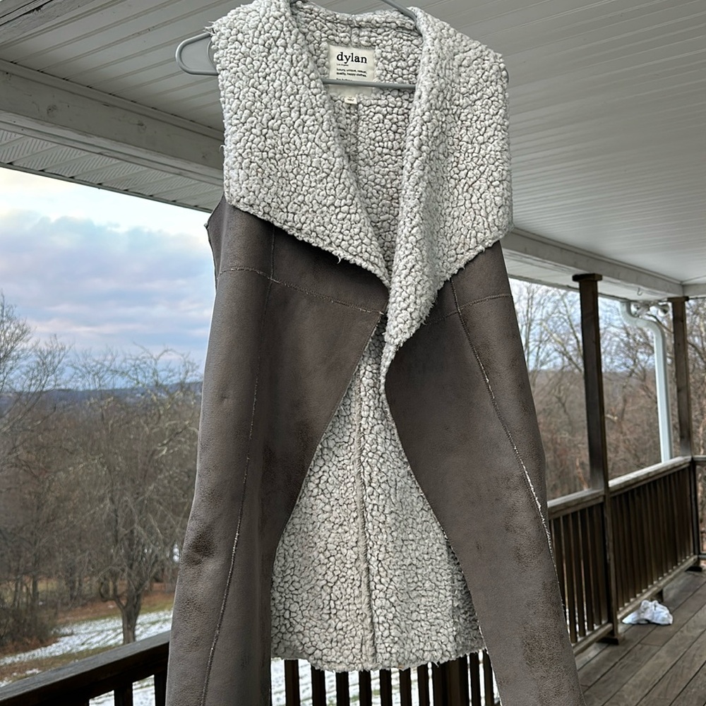 Dylan Sherpa lined micro suede vest